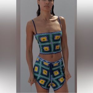 Crochet top and shorts size SMALL